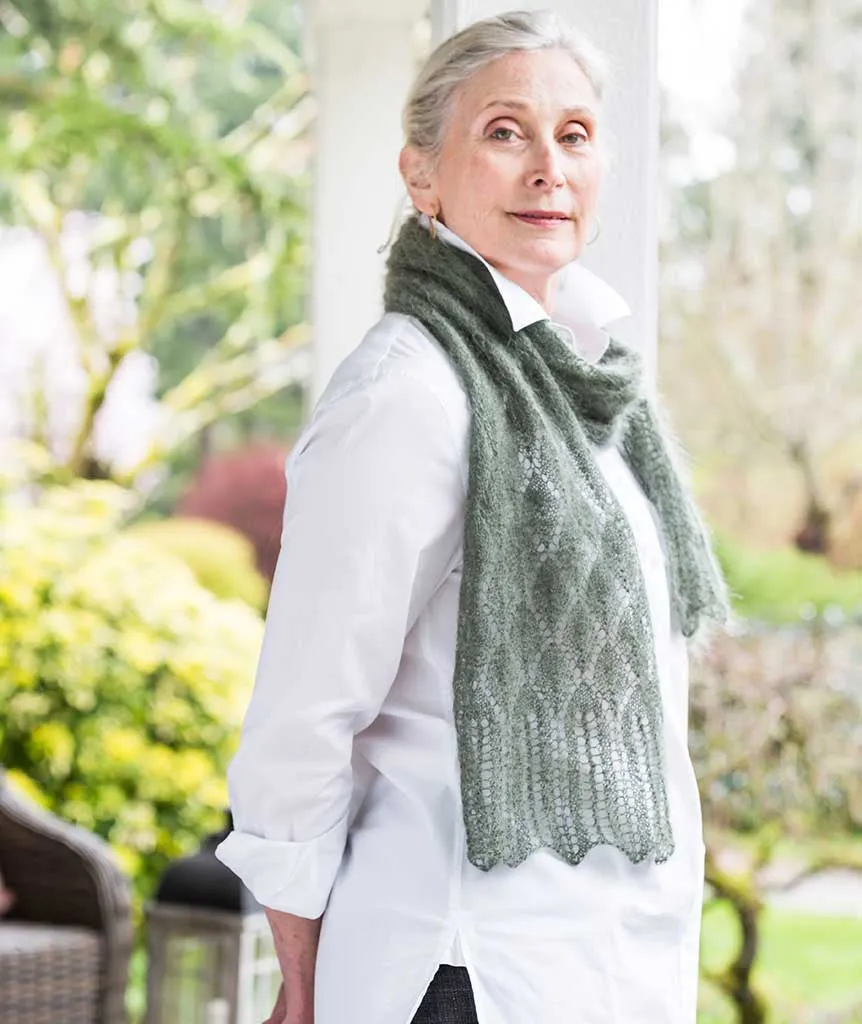 Tea Leaf Lace Scarf Using Rowan Kidsilk Haze
