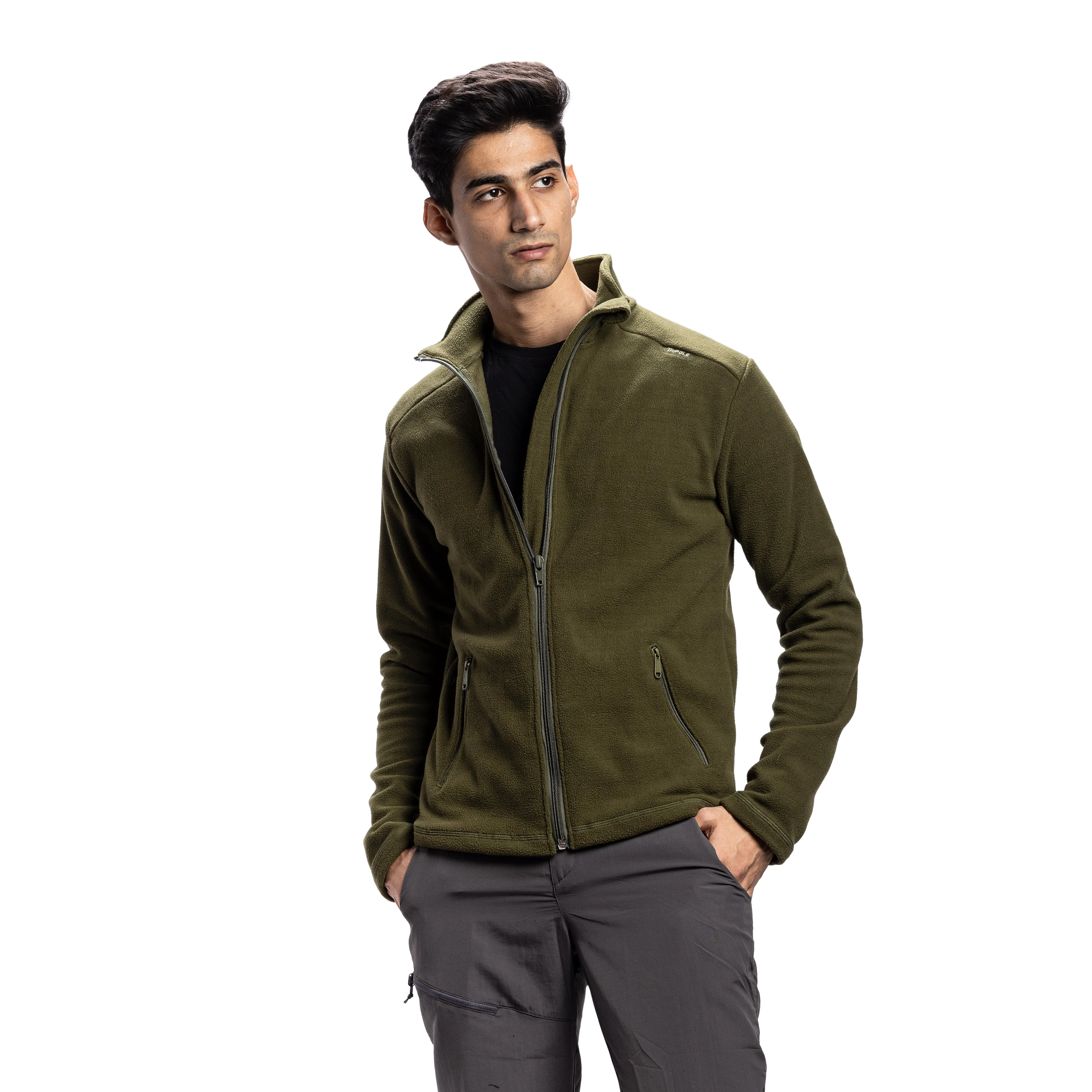 Tripole Anti-Pilling Fleece Winter Jacket and Windcheater | Green
