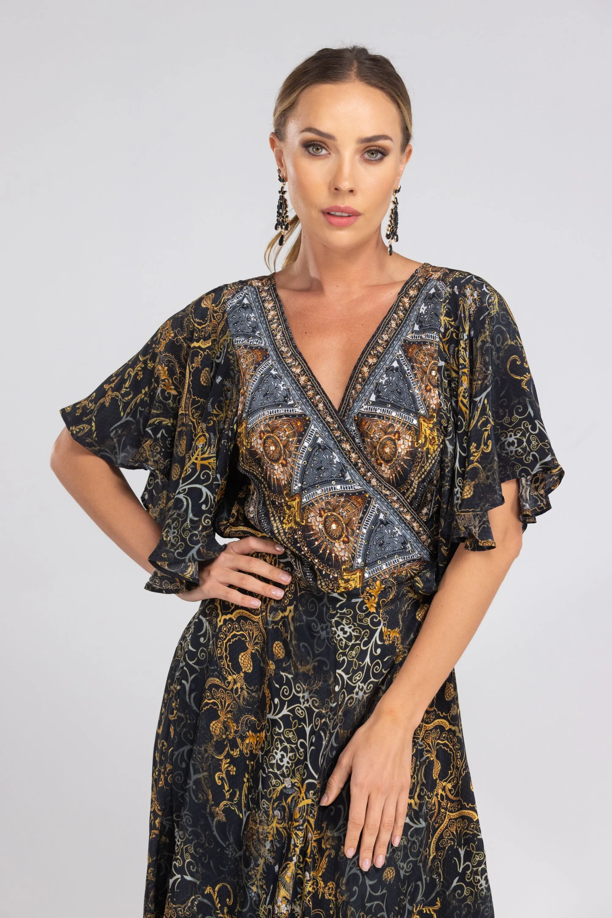 VALLETTA - WRAP DRESS WITH SHORT SLEEVE