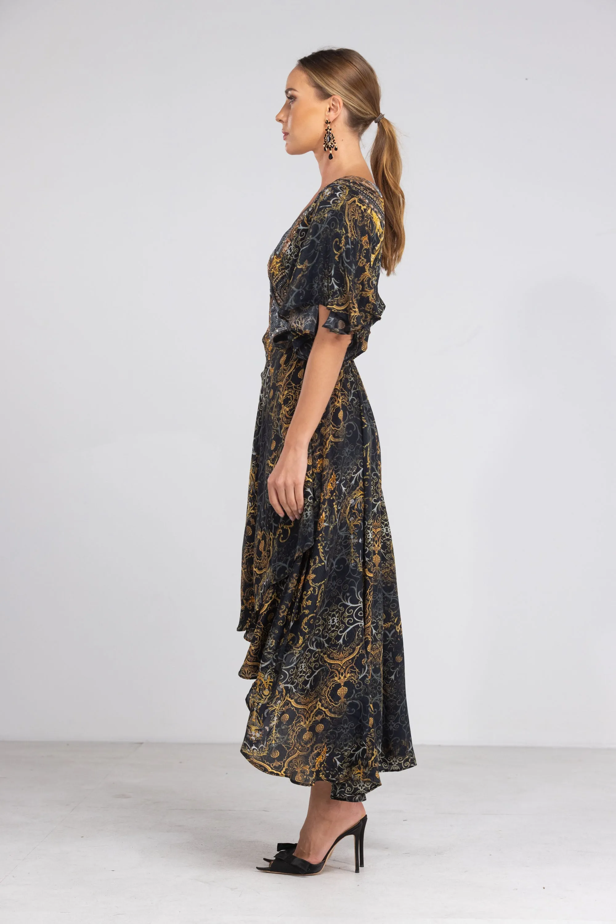 VALLETTA - WRAP DRESS WITH SHORT SLEEVE