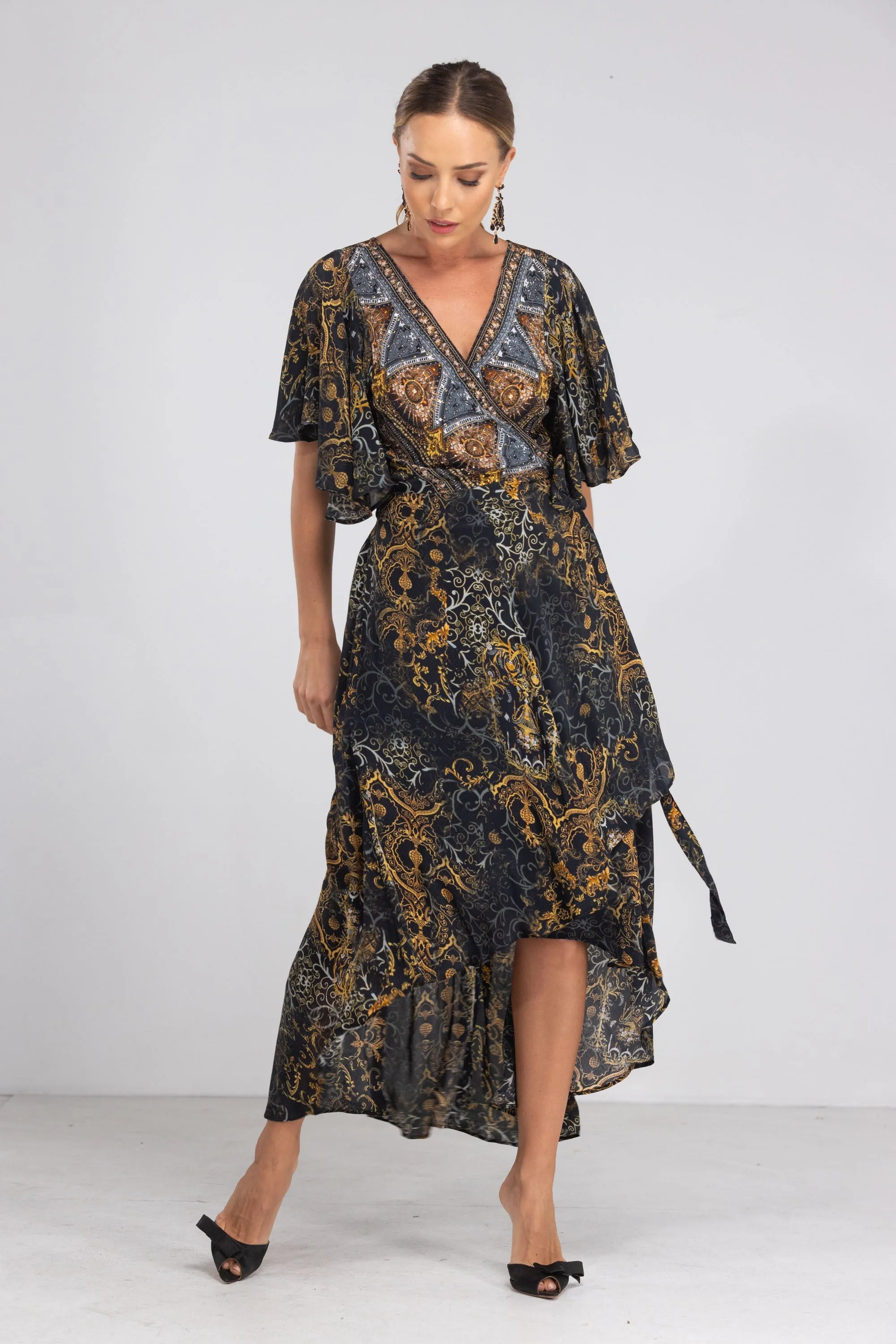 VALLETTA - WRAP DRESS WITH SHORT SLEEVE