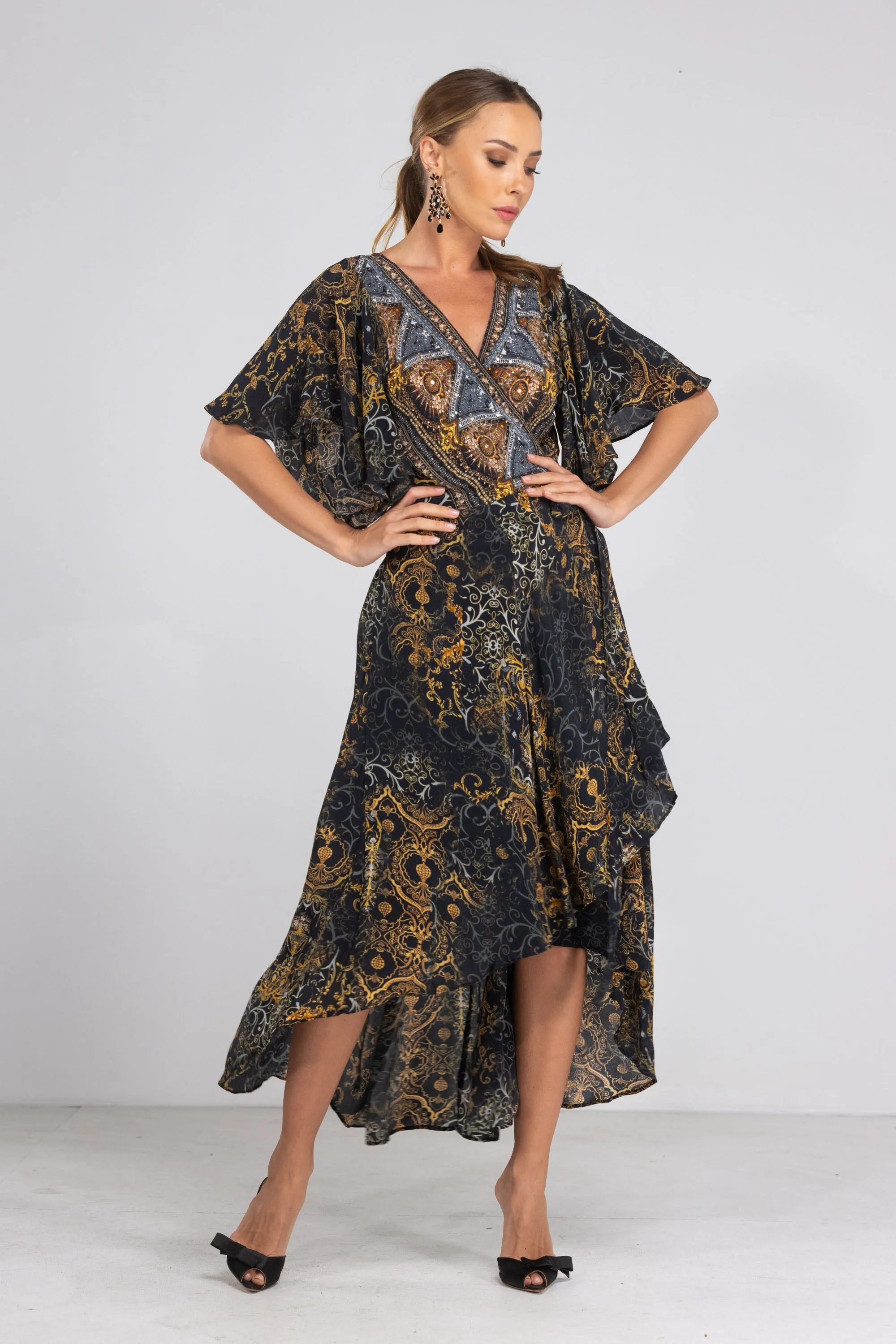 VALLETTA - WRAP DRESS WITH SHORT SLEEVE