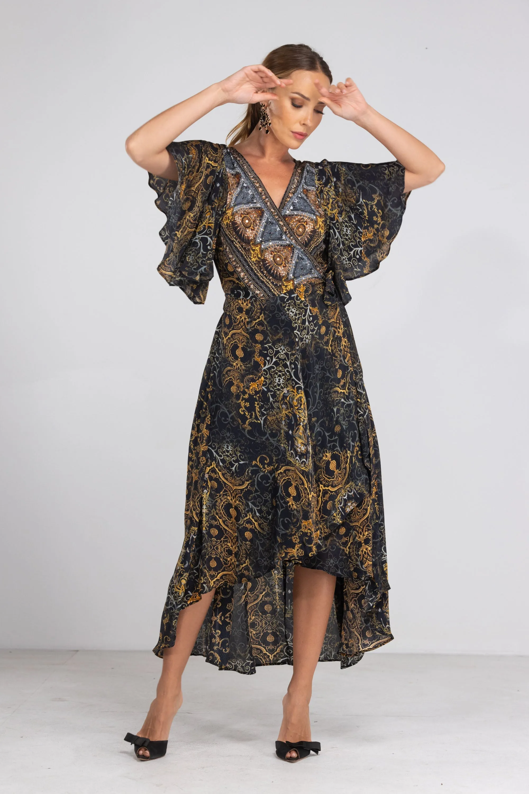 VALLETTA - WRAP DRESS WITH SHORT SLEEVE