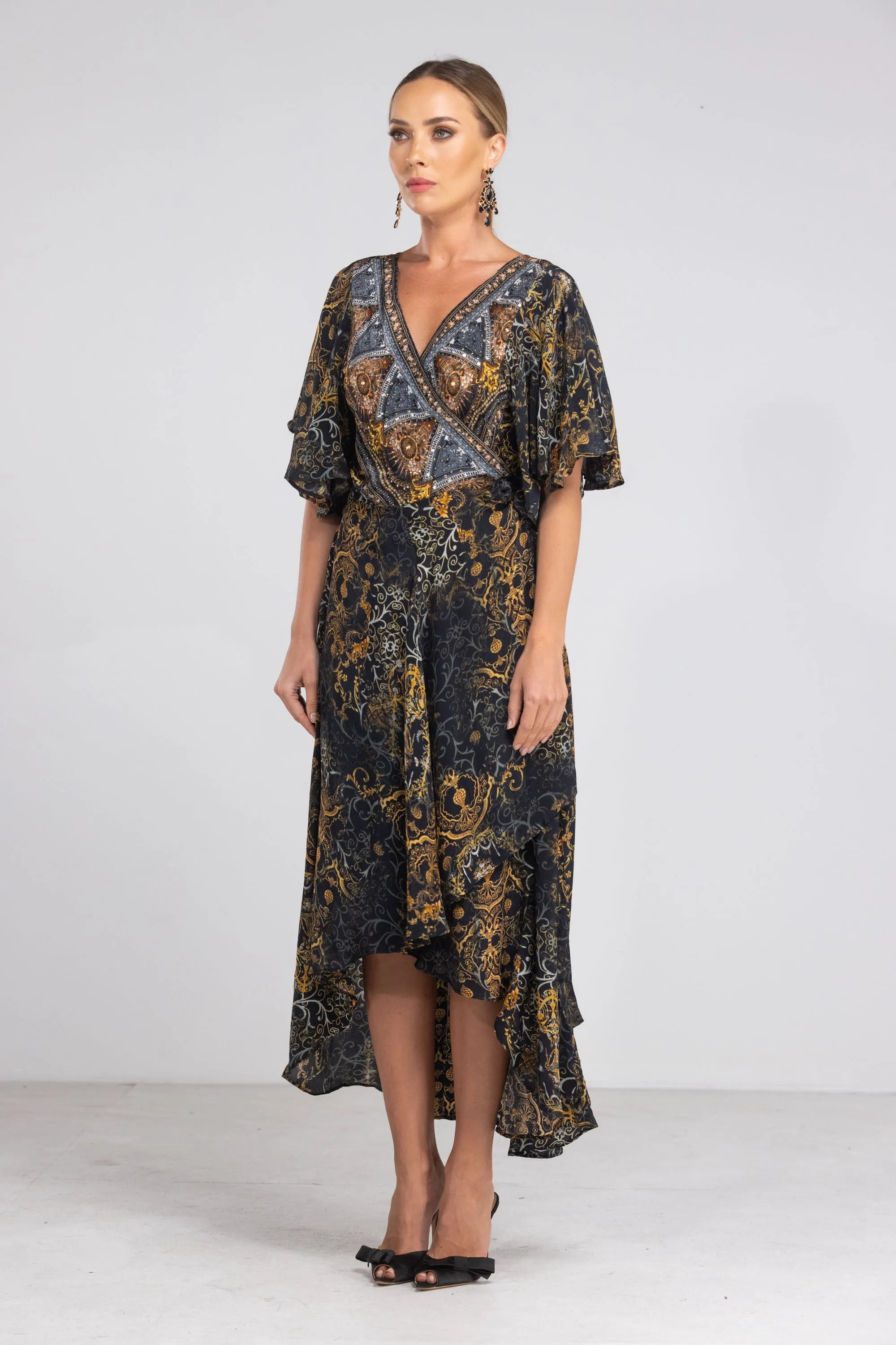 VALLETTA - WRAP DRESS WITH SHORT SLEEVE
