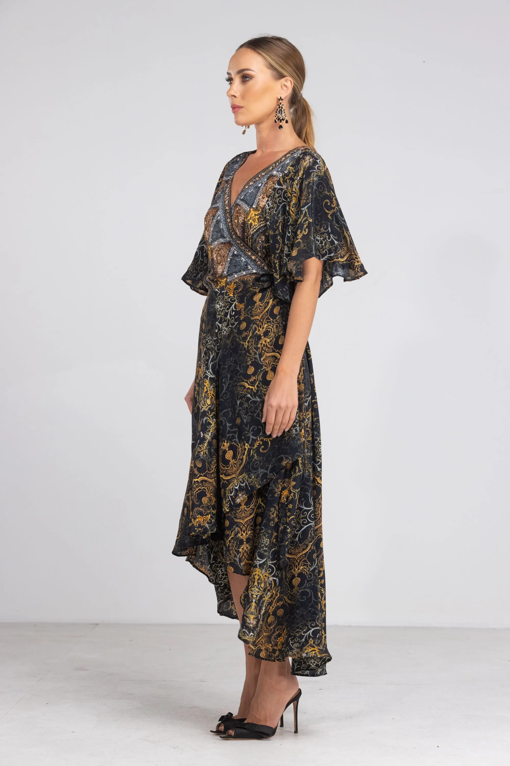 VALLETTA - WRAP DRESS WITH SHORT SLEEVE