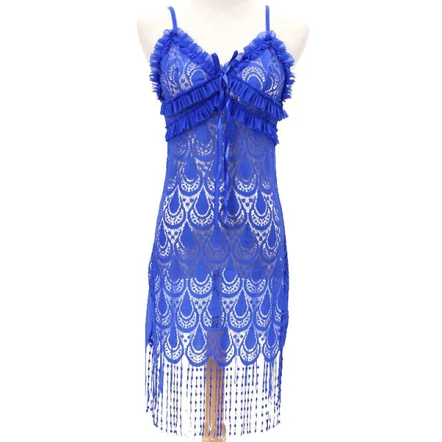 VenusFox Cross-border Hot Selling Sexy Pajama Tassel Skirt Hazy Seduction Sexy Lingerie Women Pajamas  Lingerie Erotic