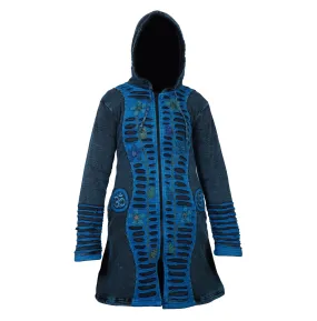 Women's Indigo Dyed Razor Cut Long Coat