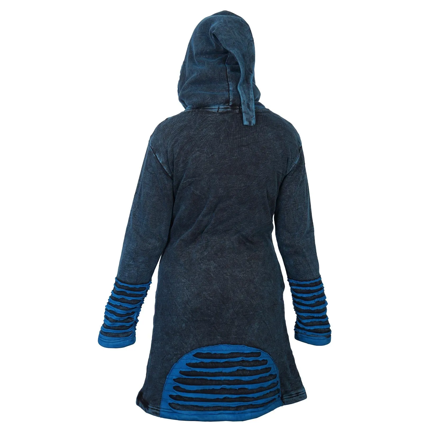 Women's Indigo Dyed Razor Cut Long Coat
