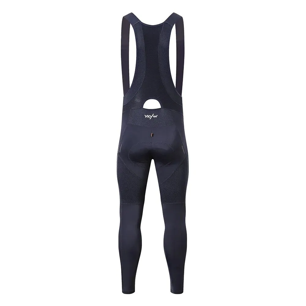 YKYW Men's Pro Tight Cycling Bib Pants 5H Ride Back Hollow Design Breathable Legs With Silicone Non-slip Black