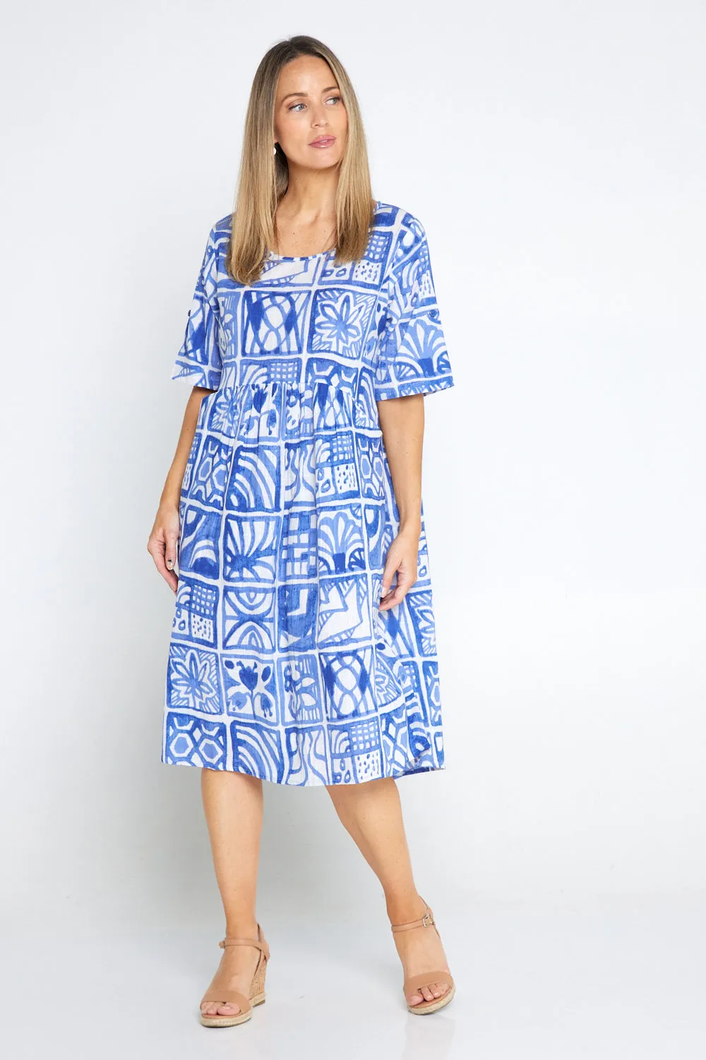 Yvonne Dress - Block Blue